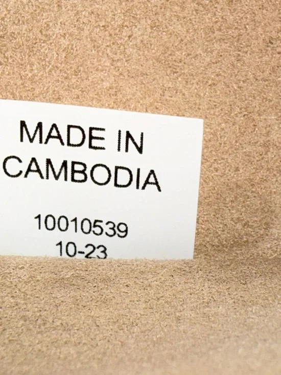 Tory Burch Blake Grove Green & White Striped Canvas Tote Cognac Leather Trim - Picture 9 of 14